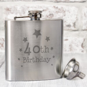 40th Birthday Hip Flask