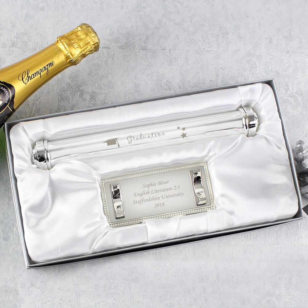 Personalised Graduation Silver Plated Certificate Holder