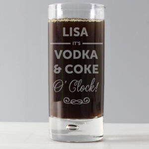 Personalised Its...O'Clock Hi Ball Bubble Glass