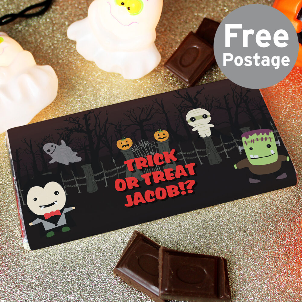 Personalised Halloween Milk Chocolate Bar