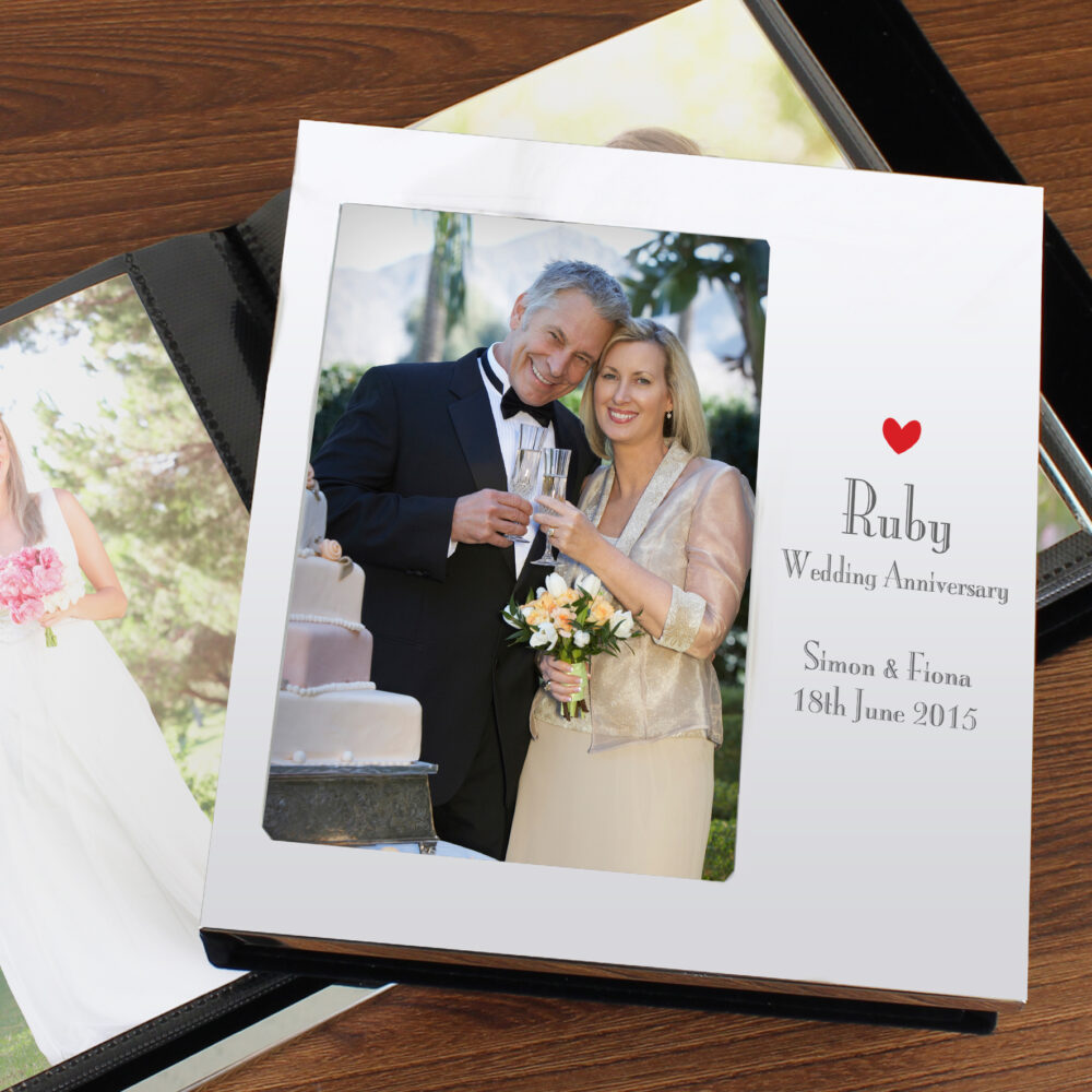 Personalised Decorative Ruby Anniversary 4x6 Photo Frame Album